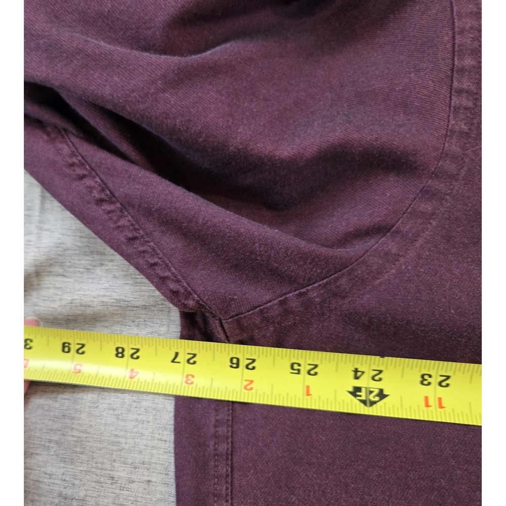 Arrow Slim Fit Men's Button Down Long Sleeve Shirt Burgundy  Size 2XL - Picture 3 of 6